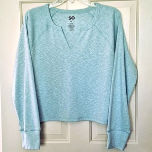 NWOT Casual Split V-neck Long Sleeve Top